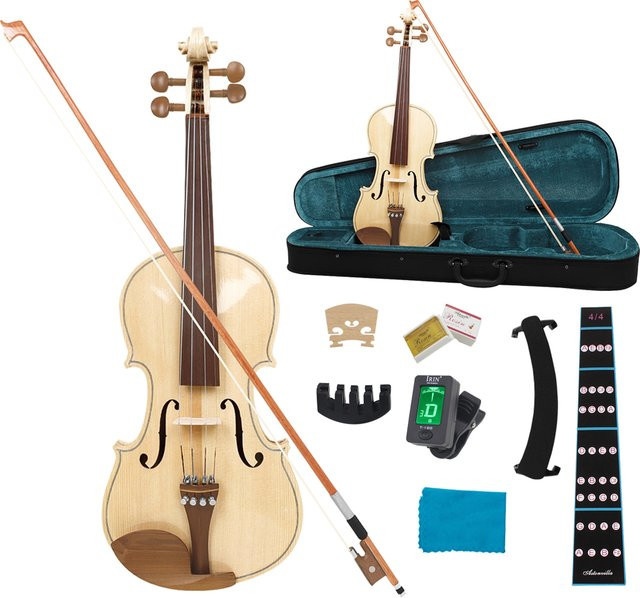 Astonvilla Professionelle Violine 4/4 für Anfänger aus Ahorn mit Tigerstreifen-Muster und Zubehör-Set - Bild 1