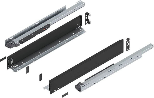 Blum Legrabox Pure Set Schubladensystem Blumotion Soft-Close, Nennlänge: 600 mm, Tragkraft: 70 kg, Farbe: Carbonschwarz Matt - Bild 1