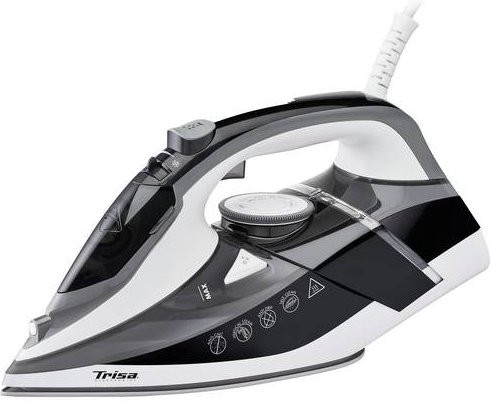 Trisa Profi Steam i6242 Dampfbügeleisen mit Non-Stick-Keramikplatte, 2400W, Schwarz, Grau, Weiß - Bild 1