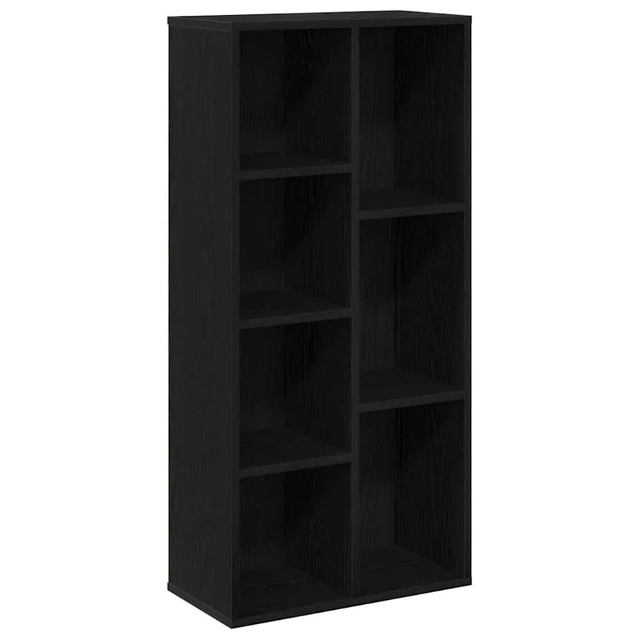 vidaXL Bücherregal in Schwarz und Eichen-Optik, modernes Standregal für Wohnzimmer, Büro oder Arbeitszimmer, B/T/H: 50 x 25 x 105 cm - Bild 2