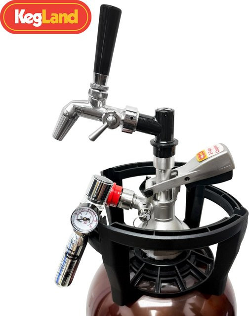 KegLand Bierfass-Kit mit Durchflusskontrolle und Wasserhahn, 20 l, Silber - Bild 1