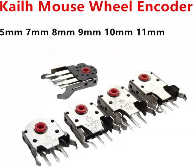 Kailh Maus-Scrollrad-Encoder mit rotem Kern für PC-Mäuse, drehbarer Encoder mit 1,74 mm Lochgröße - Bild 1
