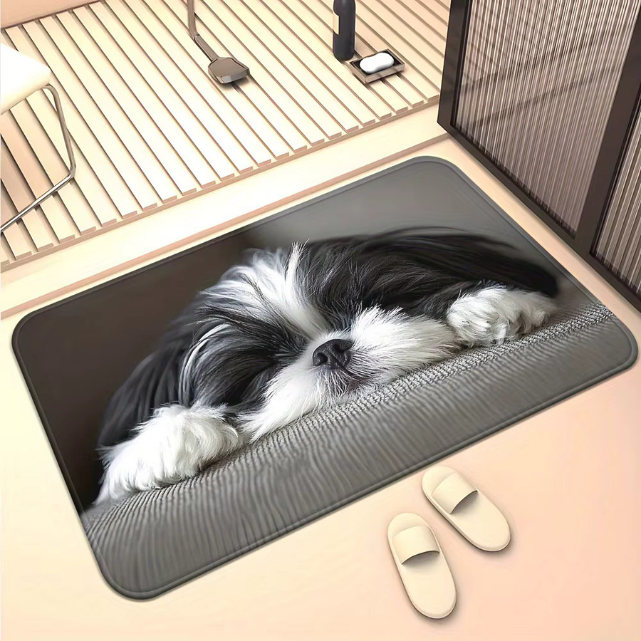 VIKAMA Fußmatte mit Shih Tzu Design, waschbarer Haustierteppich für Wohnzimmer, Schlafzimmer und Eingangsbereich - Bild 3