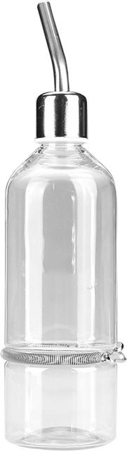 Canaryy Automatischer Haustier Futterspender und Vogel Wasserflasche mit Edelstahl Schnabel in Transparent und Silber - Bild 1