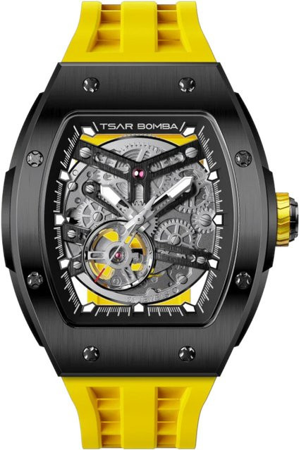 Tsar Bomba Herrenuhr Automatik, Edelstahl, Tonneau, 45 mm, Schwarz, 5 ATM - Bild 1