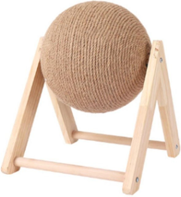 DIYelecs Katzenklettergerüst aus Holz mit Sisal Seilkugel in Beige - Bild 1