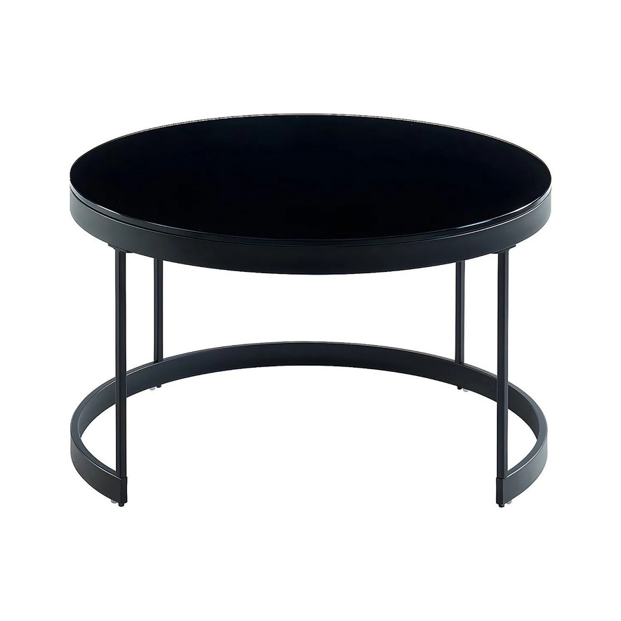 Couchtisch Billie Vente-unique in Schwarz und Weiß mit Sicherheitsglas und Metall, B/T/H: 70 x 70 x 42 cm - Bild 2