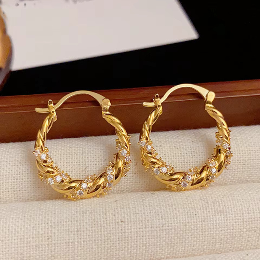 Yupsk Creolen, Gold, Zirkonia, Damen - Bild 3