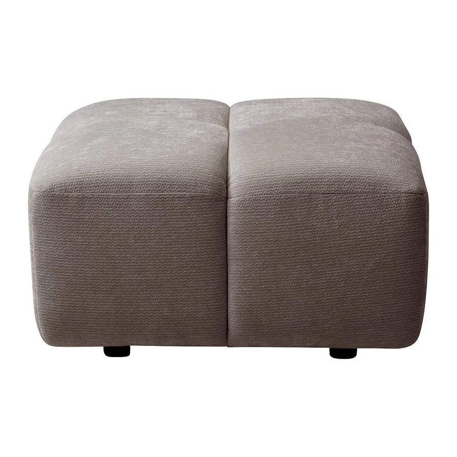Carlivi Sitzhocker Cube in Taupe mit gestepptem Stoffdesign, B/T/H: 78 x 42 x 42 cm - Bild 2