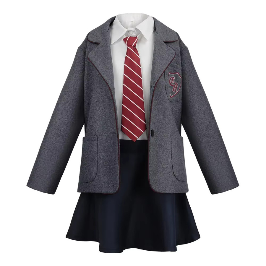 HHYRCOS Matilda Cosplay-Kostüm Schuluniform Mantel Rock Krawatte, Grau - Bild 2