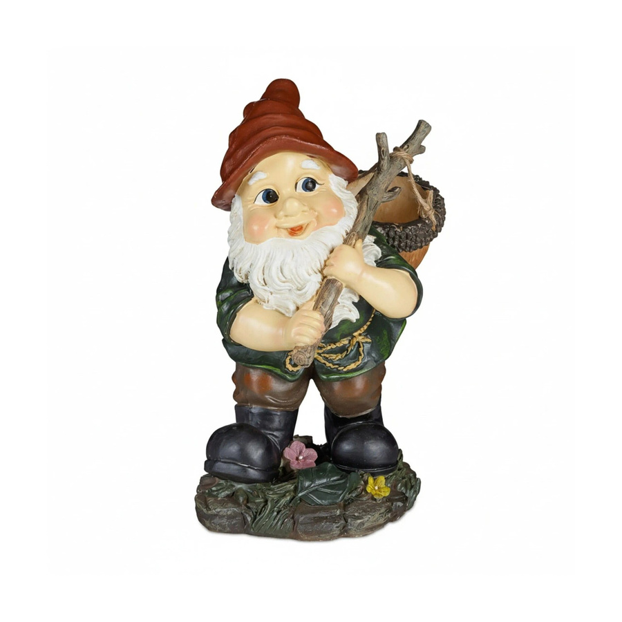 Relaxdays Gartenzwerg aus Kunststein in Bunt, wetterfest und ganzjährig einsetzbar, Höhe: 30 cm, Breite: 17,5 cm, Tiefe: 21 cm - Bild 2