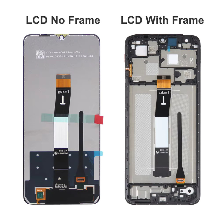 Xiaomi Redmi 12C LCD Display Touchscreen Digitizer Montage mit Rahmen in Schwarz, 6,71 Zoll - Bild 3