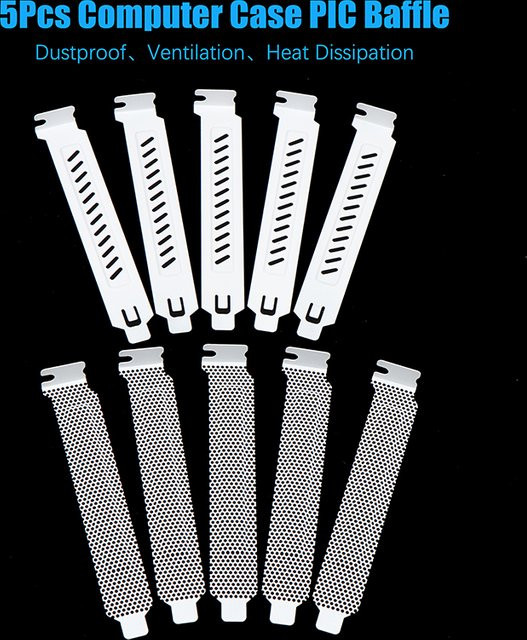HUXUAN 5er Set Computer Host Chassis Staubfilter und Schallschutz PCI Slot Abdeckungen für PC Gehäuse Belüftung und Kühlung - Bild 1
