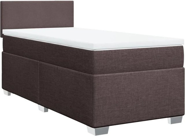 vidaXL Boxspringbett mit Matratze Hybrid Dunkelbraun B: 80 cm, T: 200 cm - Bild 1