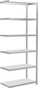 Schulte Lagertechnik Anbauregal MultiPlus250 Steckregal mit 6 Fachböden und Kreuzstrebe, Farbe: Lichtgrau, B/T/H: 100 x 50 x 250 cm - Bild 1
