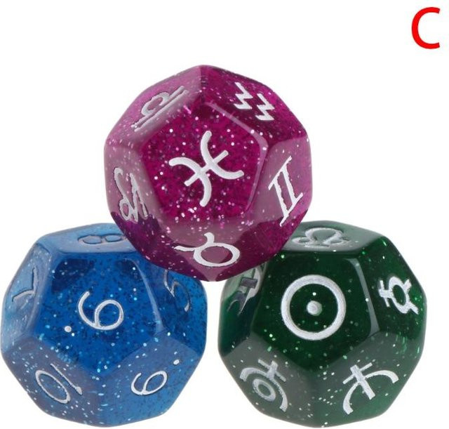 Allbestart Astrologie Tarots Sternbild Harzwürfel, Mehrfarbig, 3-teiliges Set - Bild 1