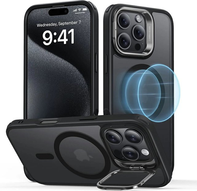 ESR MagSafe Hülle Classic Hybrid Kickstand für Apple iPhone 16 Pro Max in Schwarz - Bild 1
