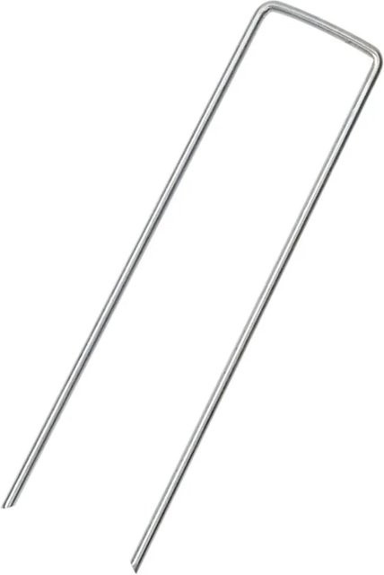 vidaXL Bodenanker U-Form aus verzinktem Stahl, 25 Stück, Farbe: Silber, B/T/H: 15 x 3,5 x 3 cm - Bild 1