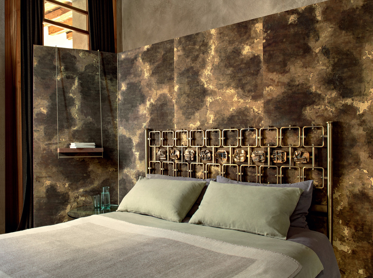 CMO Paris Tapete Hurricane Or Oxydé in Gold, Braun und Multicolour mit abstraktem Design aus Vlies - Bild 1