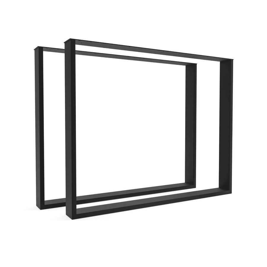 HEVVA Tischbeine BASEL 2er Set Schwarz Metall Modern Tiefe: 90 cm, Höhe: 72 cm - Bild 2