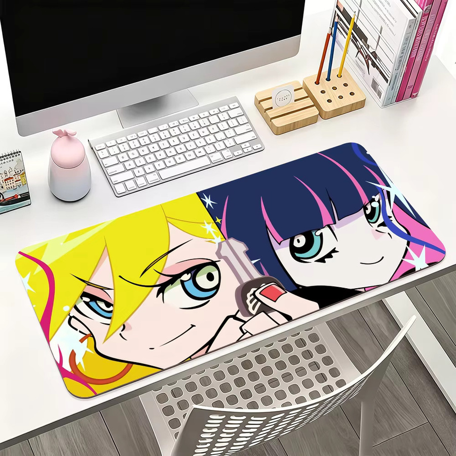 Panty & Stocking mit G-Garterbelt Mauspad, großes rutschfestes und wasserdichtes Gaming-Mauspad mit genähtem Rand in Multicolour - Bild 6