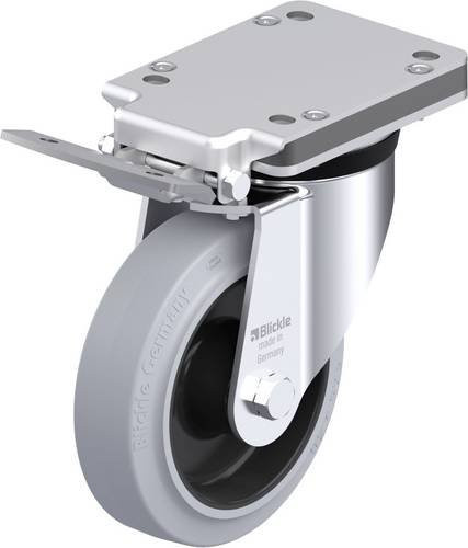 Blickle Stahlblech-Lenkrolle LK-POEV 160XR-IS-SG in Grau und Schwarz mit 160 mm Rad-Durchmesser und einer Tragfähigkeit von 400 kg - Bild 1