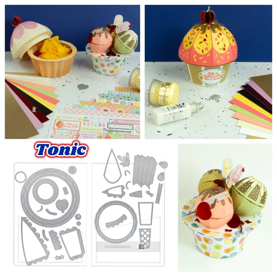 Tonic Metall-Stanzformen mit festlichen Blättern für Weihnachten und Halloween zum Basteln und für Scrapbook-Projekte, Mehrfarbig - Bild 3