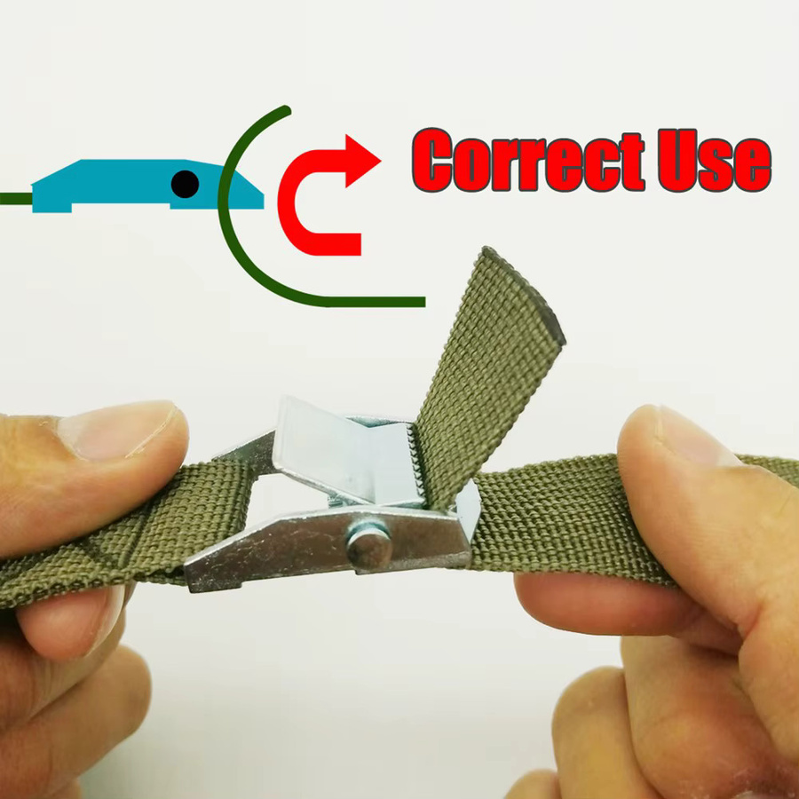 VIBRATITE Zurrgurt mit Cam-Buckle Schnalle aus Nylon, 1m verstellbarer Schnellverschluss für Cargo und Gepäck, Blau/Mehrfarbig - Bild 4