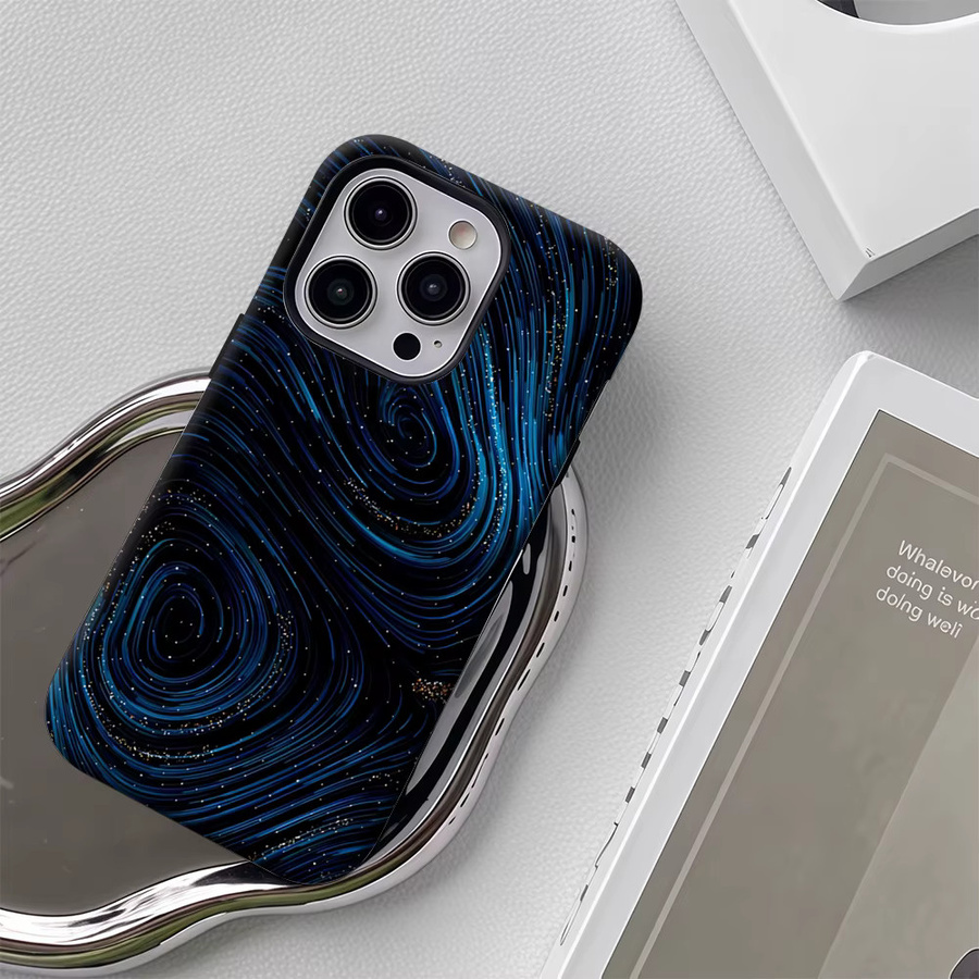 Potdemiel Robuste Handyhülle mit blauem kosmischem Wirbel Design für iPhone 17 16 15 14 13 Pro Max Plus mit Magnetfunktion und Doppel-Schicht-Schutz - Bild 5