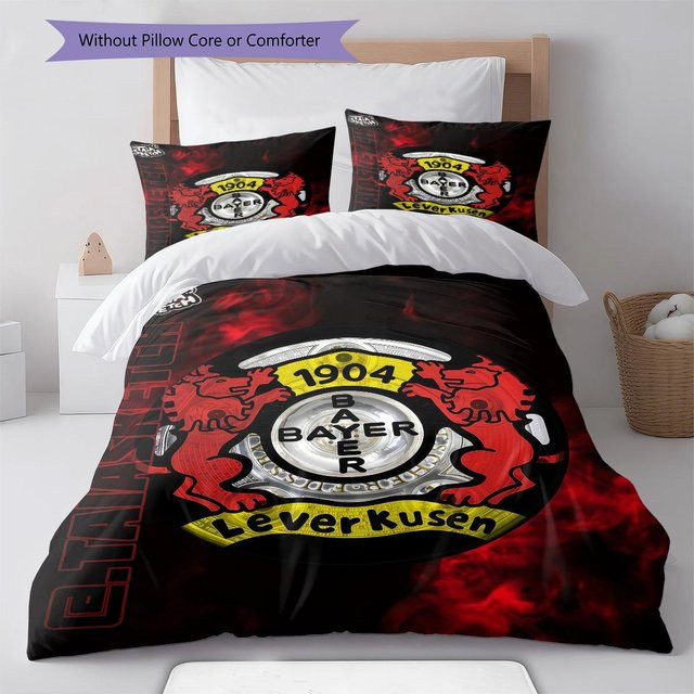 Leverkusen Logo Bettwäsche-Set mit Teppichmuster bestehend aus 1 Bettbezug und 2 Kissenbezügen B/H: 260 x 240 cm - Bild 1