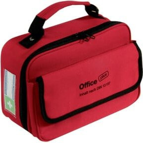 Verbandtasche Office Plus von Holthaus Medical, rot, Inhalt nach DIN 13 157 mit Außentasche, inkl. DIN A5 Verbandbuch und Stift, B: 26,0 cm, T: 10,0 cm, H: 17,0 cm - Bild 1