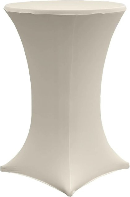 TRUTZHOLM Stehtischhusse aus Jersey-Stretchstoff in Beige für runde Tische mit 80 cm Durchmesser - Bild 1