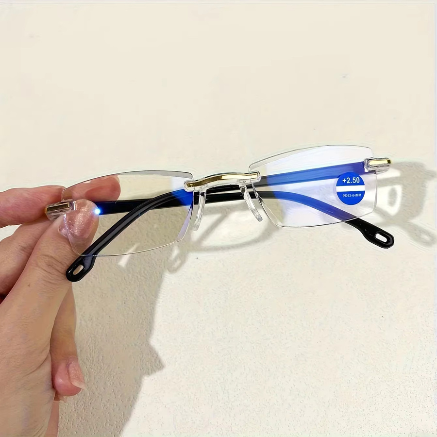 ERIKOLE Lesebrille, randlos, rechteckig, Metall, transparent, Unisex - Bild 2