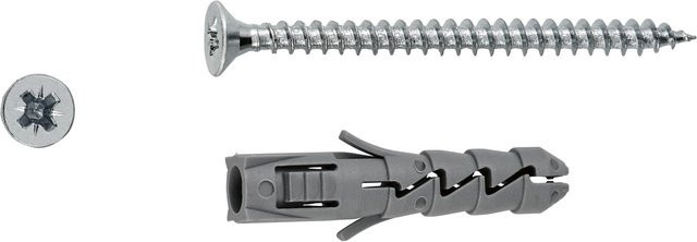 LUX-TOOLS Spreizdübel mit Schrauben aus Nylon in Grau, Durchmesser: 8 mm, Länge: 40 mm, 10 Stück - Bild 1