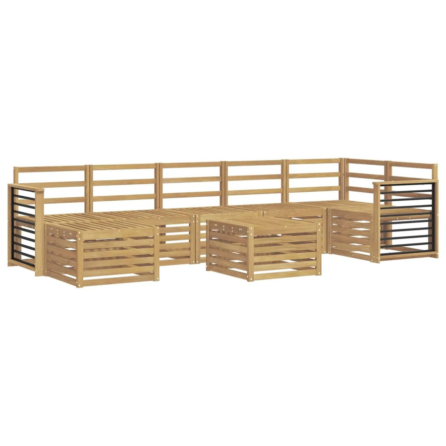 vidaXL Outdoor-Sofagarnitur 8-teilig in Weiß aus Akazienholz mit L-Form und Tisch, B/T/H: 59 x 59 x 37 cm - Bild 2