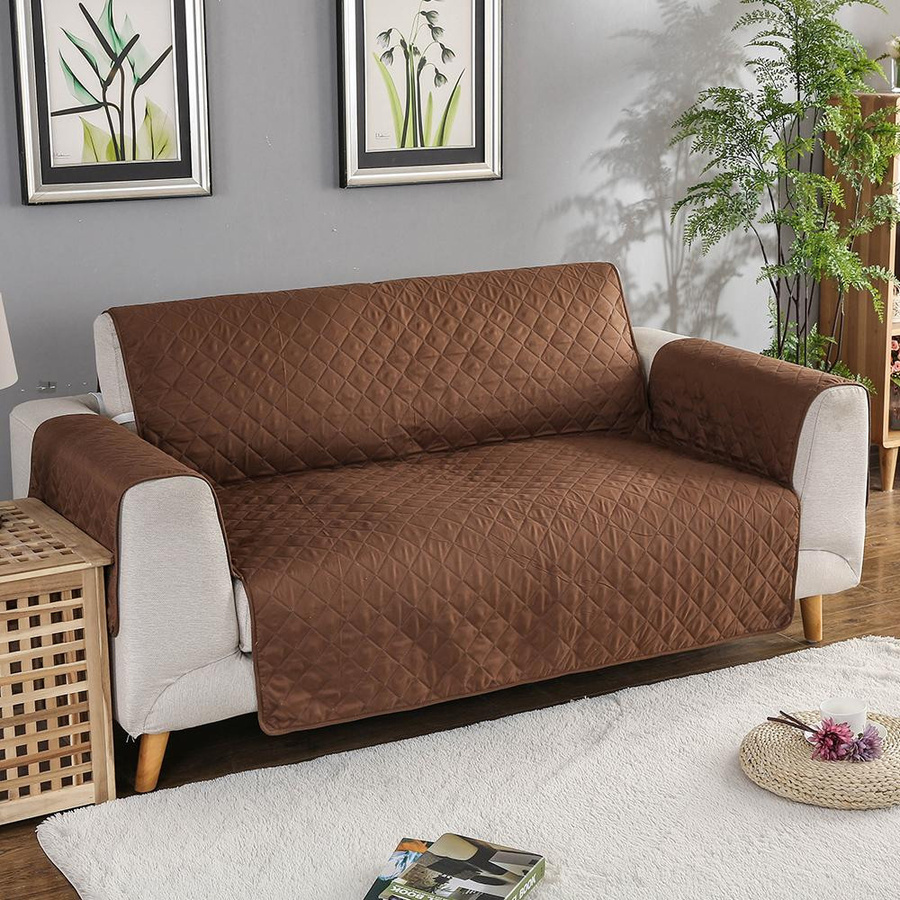 FORTUBI Sofabezug aus gestepptem Polyester, einfarbiger Schonbezug für Sofa und Couch, waschbar und rutschfest, Breite: 55 cm, Länge: 196 cm - Bild 3