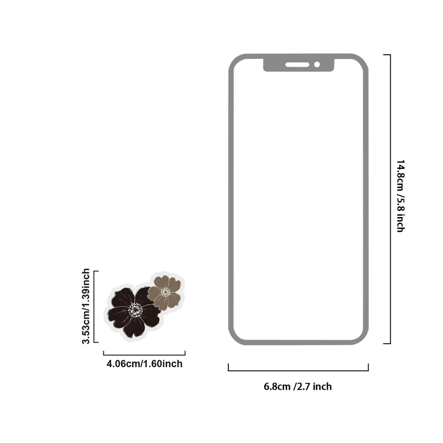 Etori Life Ink Weiße Blumen-Aufkleber, 15 Stück, minimalistische nebelgraue Dekoration mit Spitzenrand für Laptop und Handy - Bild 2