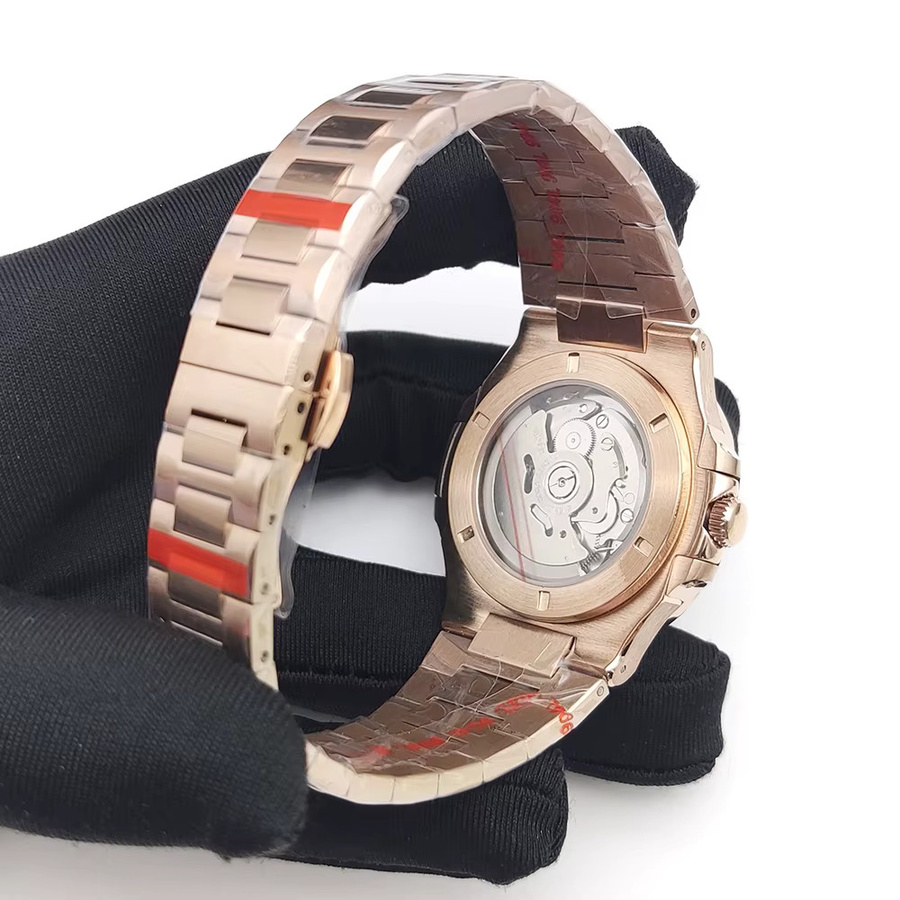 PARNSRPE Herrenarmbanduhr Automatik, Roségold, Edelstahl, 40 mm, Schwarz - Bild 4