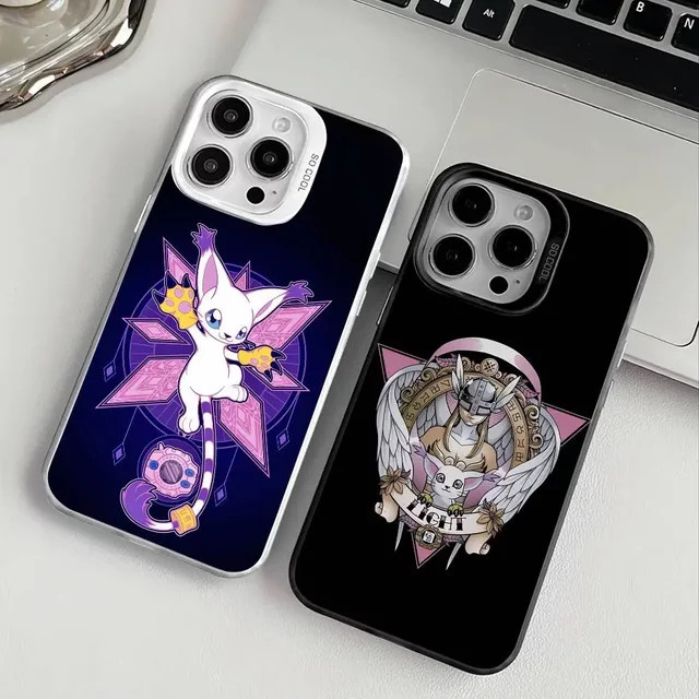 Anime D-DigimonS Handyhülle für iPhone 11-16 mit Farbwechsel Effekt, transparent und multicolor, schmale Anti-Fall-TPU-Hülle - Bild 1