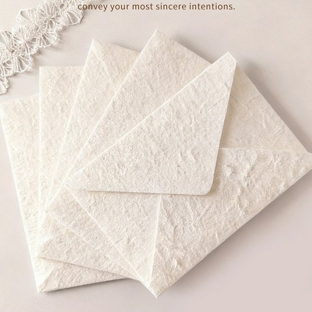 30 Stück YANWEIBAN Umschläge aus weißem strukturiertem Spezialpapier mit Prägung, B: 16 cm, H: 11 cm - Bild 1