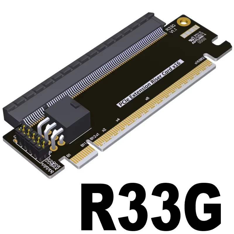 SPEEDIER PCI-E 5.0 X16 Riser Erweiterungskarte Gen5 Grafikkarte GPU Adapter Extender in Schwarz für 1U und 2U Server - Bild 5