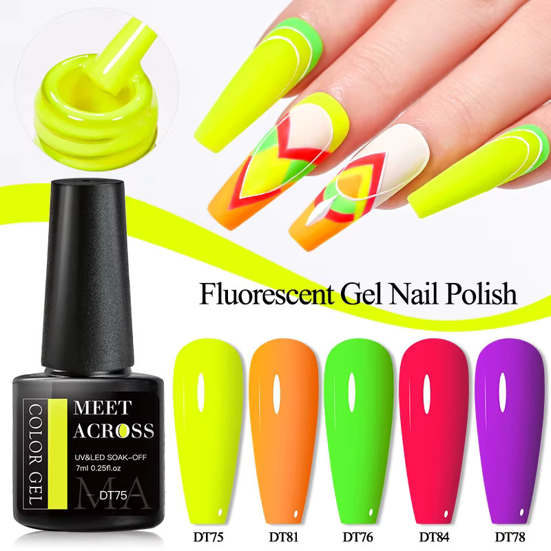 MEET ACROSS Nagellack, Neon-Gel, 7 ml, Glänzend - Bild 3