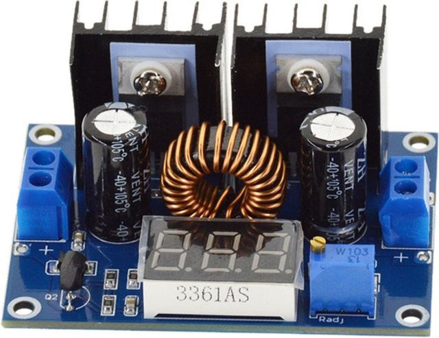 diymore XL4016 DC-DC Step-Down-Modul mit PWM, LED-Voltmeter, einstellbar, 4–36 V bis 1,25–36 V, 8 A, 200 W, Blau - Bild 1
