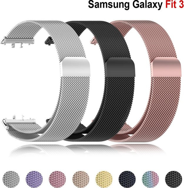 Uhrenarmband Edelstahl, Milanaise, Silber, Unisex, für Samsung Galaxy Fit 3 - Bild 1