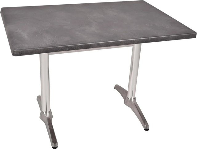 DELUKE Bistrotisch SERNA rechteckiger Esstisch aus Aluminium und Spanplatte in Schwarz und Silber, B/T/H: 110 x 70 x 66 cm - Bild 1