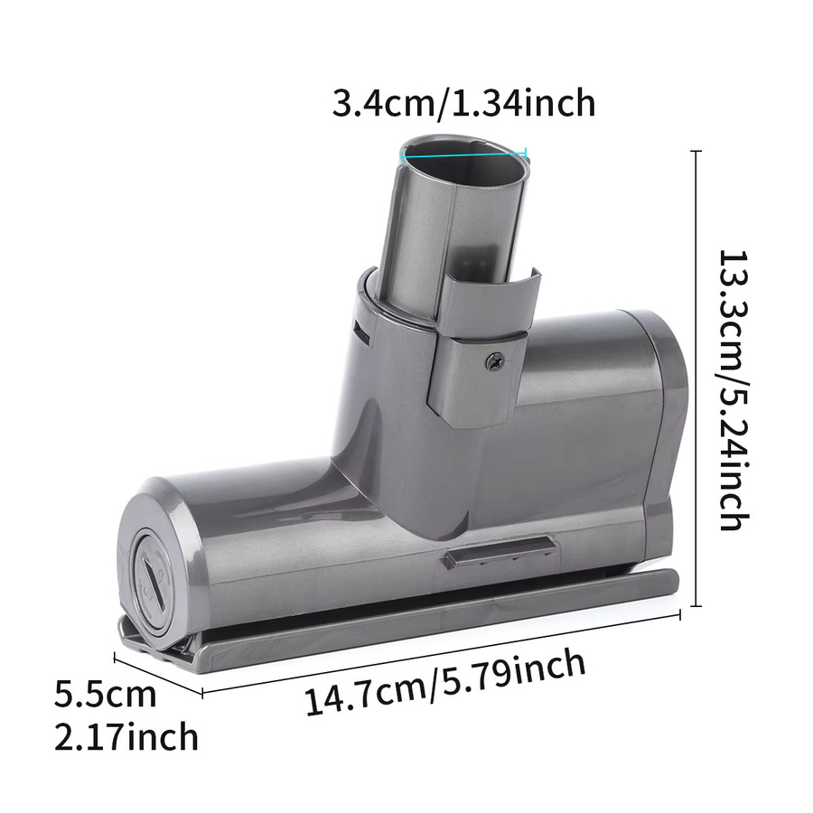 Dyson Mini-Staubsauger-Bürstenkopf in Grau für Matratzen, Sofas und Stoffe, motorisierte Turbodüse aus Kunststoff, Breite: 13,3 cm, Tiefe: 14,7 cm - Bild 2