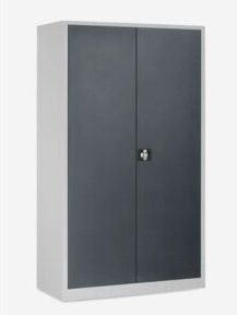 STIER Universalschrank aus Stahl mit 4 Fachböden und Schlüsselschloss, Farbe: Anthrazitgrau, H x B x T: 195 x 120 x 42 cm - Bild 1