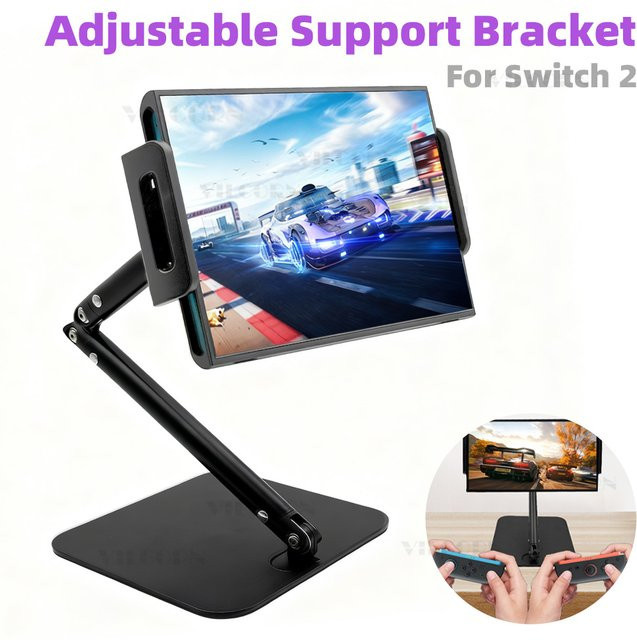 VILCORN Verstellbarer Desktop-Ständerhalter für Nintendo Switch OLED, Switch 2 und NS Lite in Schwarz - Bild 1