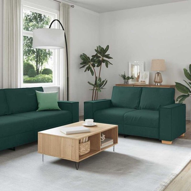 2-teiliges modernes Sofa-Set mit Kissen in Grün von vidaxl - Bild 1