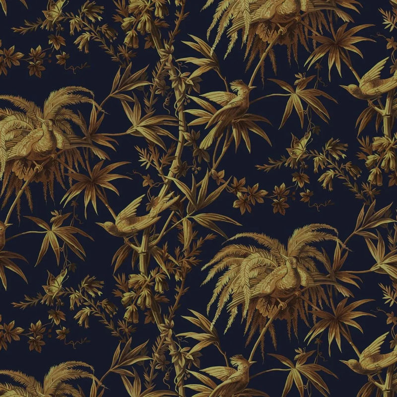 House of Hackney Tapete Aurora Midnight Gold in floralem Design mit botanischen Motiven und Vlies-Struktur - Bild 3